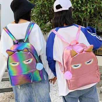

2020 Women Holographic Laser Unicorn Backpack Female Korean Version Of The Tide Colorful Student School Bbag Backpack Schoolbag