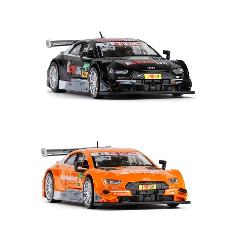 Изысканный подарок 1:32 RS5 DTM модель из сплава автомобиля, высокая имитация литого под давлением звука и света оттяните назад гоночная модель - Цвет: Random Color