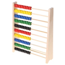 Ábaco de madeira 10-row contas coloridas contando crianças matemática aprendizagem brinquedo educacional