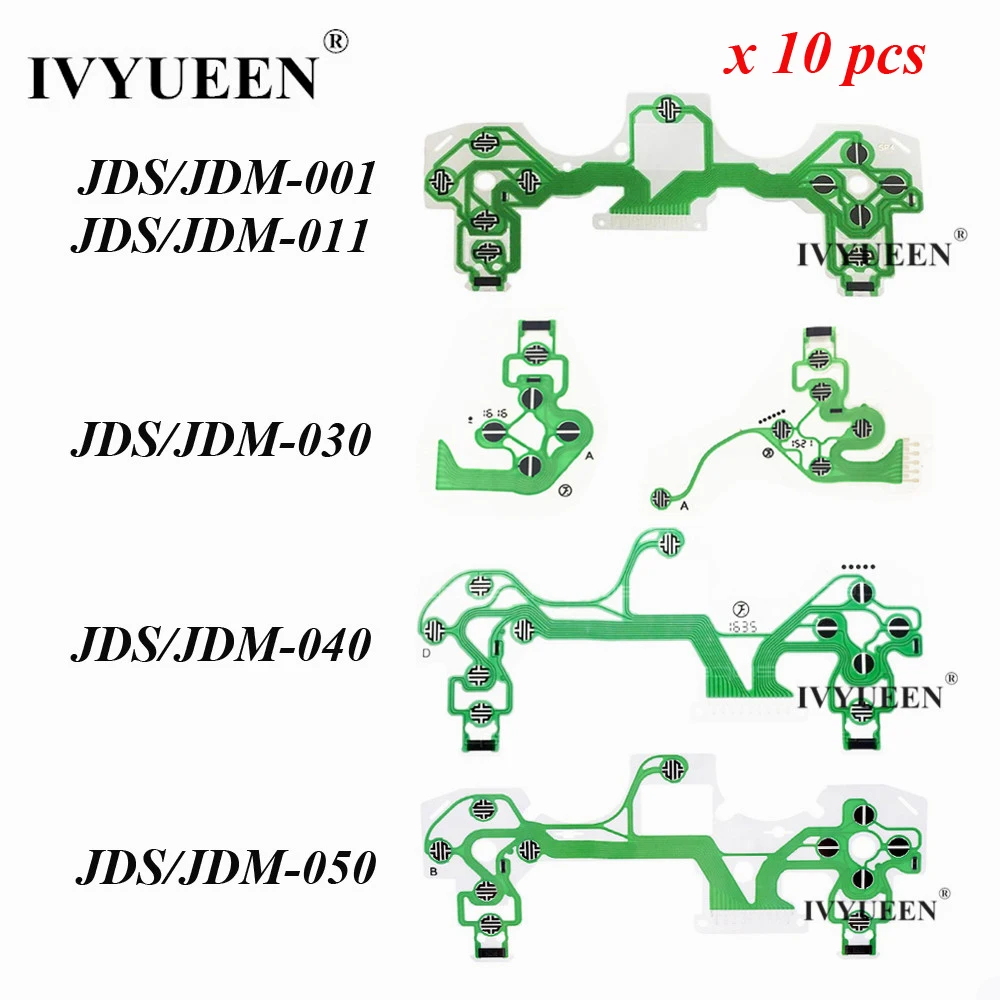 IVYUEEN 10 PCS Conductive Film for Dualshock 4 PS4 PRO Slim Controller Keypad PCB Ribbon Circuit JDS JDM 055 001 011 030 040 050 |