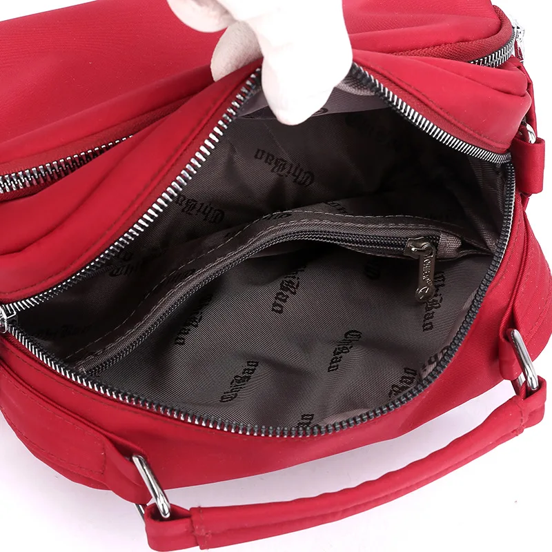 

Baigou Bag 2019 New Style Multi-functional Simple Solid Color Nylon Women's Shoulder Oblique Square Sling Bag Hand Cloth Bag