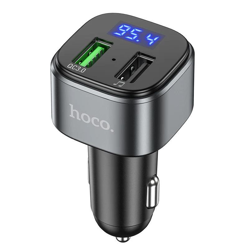 Bluetooth Fm Transmitter With Dual Mic, [one Key To Turn Off Fm] Handsfree  Wireless Car Kit With 3 Usb Ports (pd18w & Qc3.0), 9 Colors Led Backlit, Su