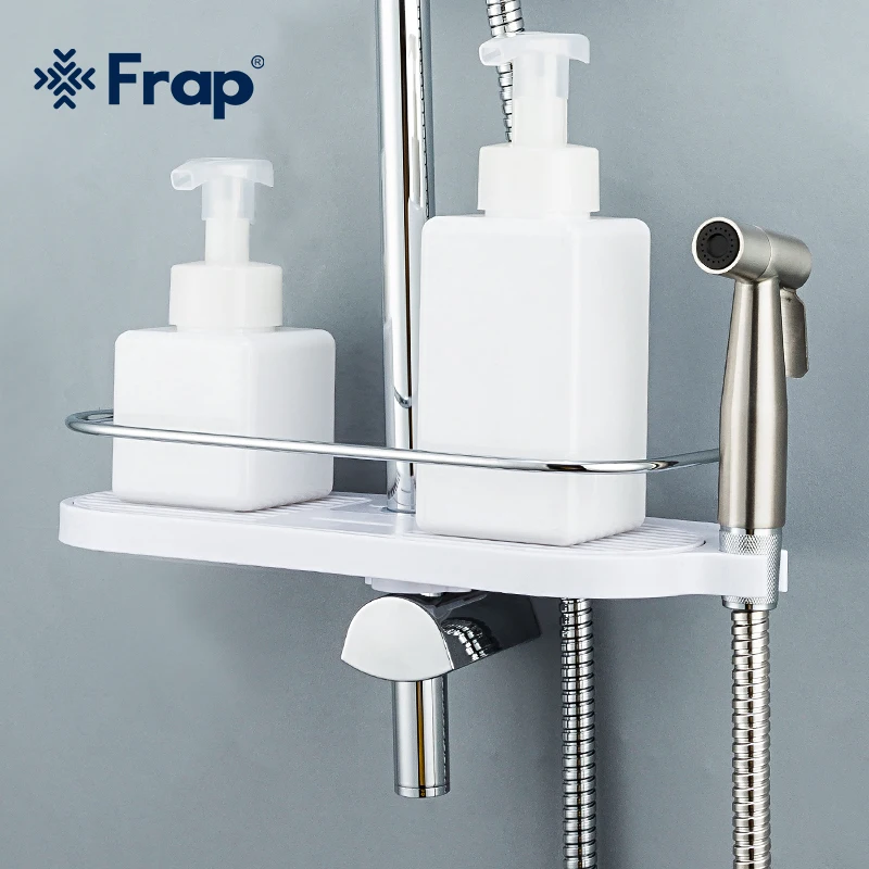FRAP bathroom shelves wall mounted bath holders rack bath hardware