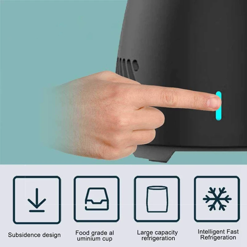 Hot XD-Instant Cooling Cup,Portable Electric Cooler Smart Device Fast-Cooling Mini Mobile Refrigerator Cools for Beverage Wine B
