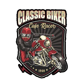 

classic biker cafe racer 1960 Retro hot rod old school sticker decal