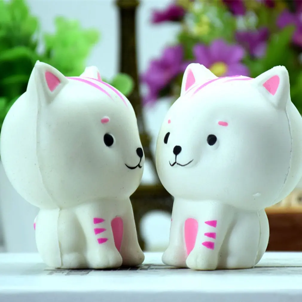 Слизь игрушки Маленькая форма кошки мягкое медленное нарастающее при сжатии телефонные ремни шарообразные декомпрессионные игрушки мяч для снятия стресса
