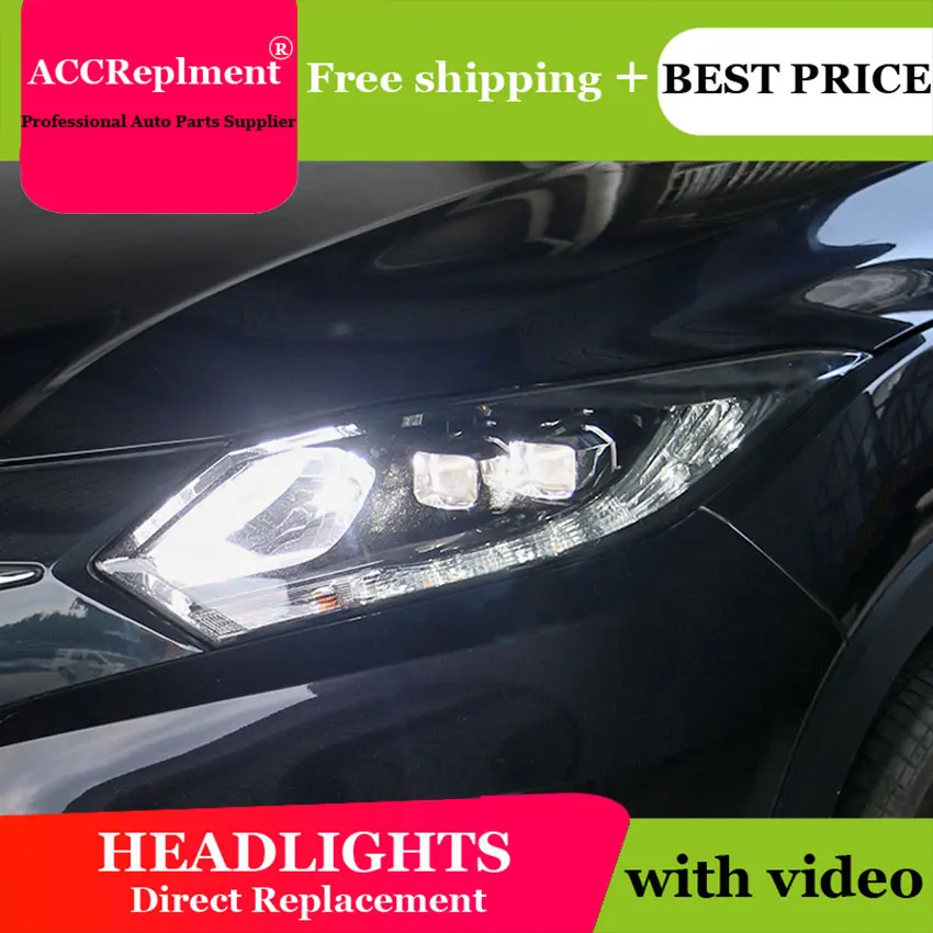 Автомобильный Стайлинг для Honda Vezel фары- светодиодный фонарь светодиодный drl H7 hid Bi-Xenon двойные линзы ближнего света