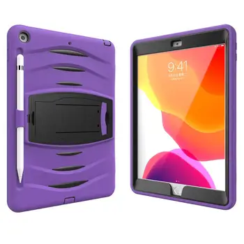 

For Apple iPad 10.2" 2020/2019 Cover Kids Safe Shockproof Heavy Duty Silicone PC Color Ripple Tablet Case for iPad Pro /Air 10.5