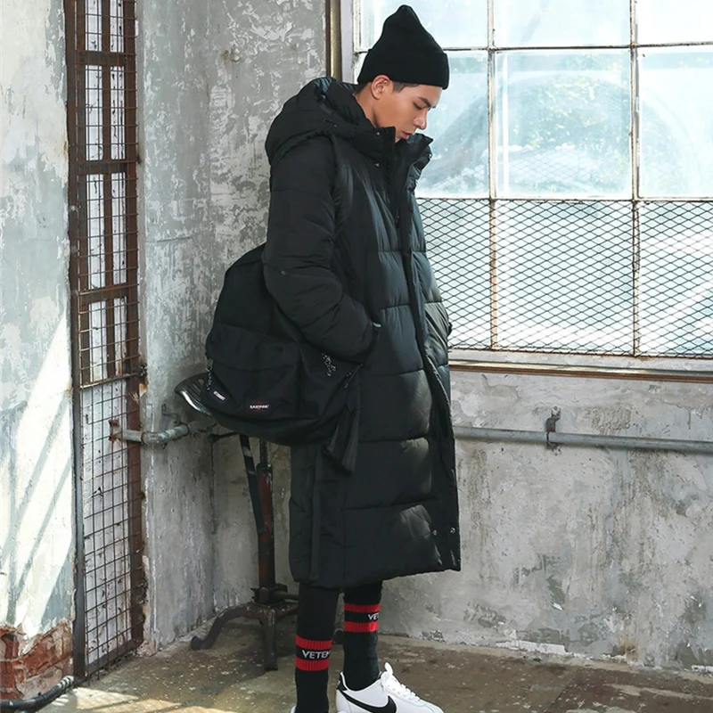 Женский пуховик с капюшоном Толстое Зимнее пальто Мужская одежда 2019 Корейская