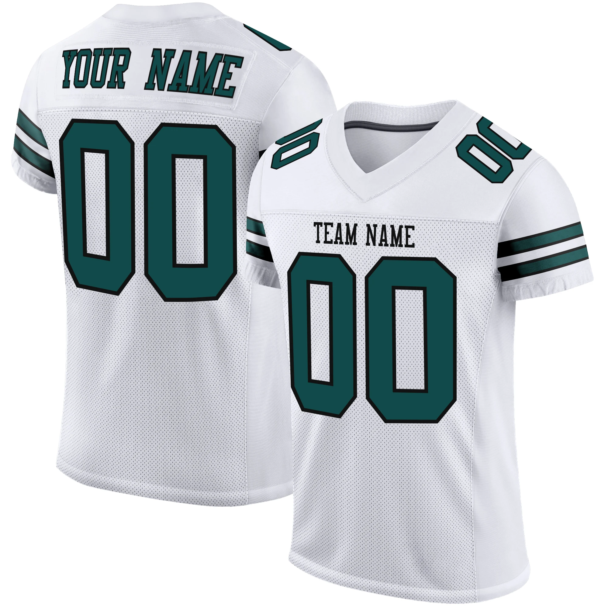 Football Jersey American Football Jersey White Rugby Jersey Printed Team Name Number Game Training Football Shirt Men/Youth