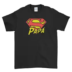 Комиксы супергерой Супермен папа логотип подарок на день отцов папа мужская футболка Топ мужские Уникальные хлопковые с короткими