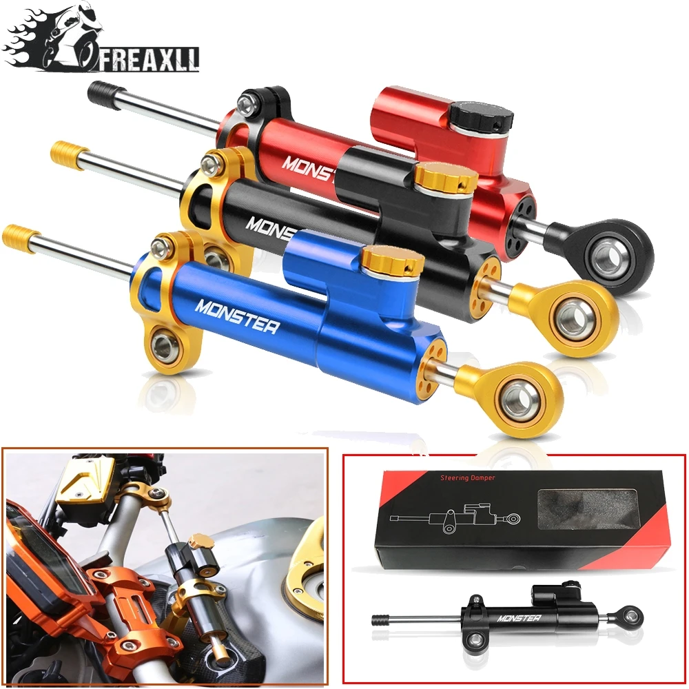 

CNC Motorcycle Steering Damper Stabilizer Linear Reversed Safety Control Over For FOR DUCATI Hypermotard Monster 796 696 695