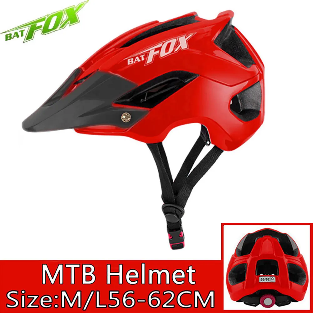 Batfox велосипедный шлем MTB дорожный велосипедный шлем ультралегкий Женский Мужской Цельный велосипедный шлем защитный шлем - Цвет: Red-Black