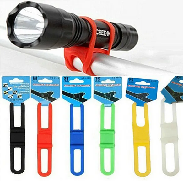 Bike Front Light Silicone Strap Holder Bicycle Flashlight Phone