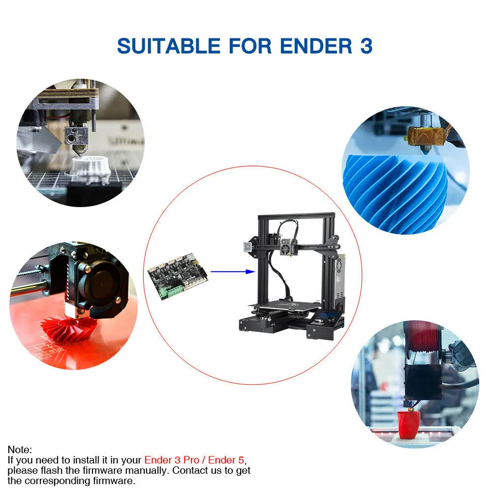 Creality Ender 5 3/Note 3 Pro V1.1.5 бесшумный материнская плата тихий доска TMC2208 3D-Drucker Горячая 3D материнская плата