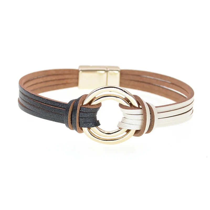 WELLMORE charm Leather Bracelets For Women & Men Multiple Layers wrap Bracelets Couple gifts fashion Jewelry wholesale