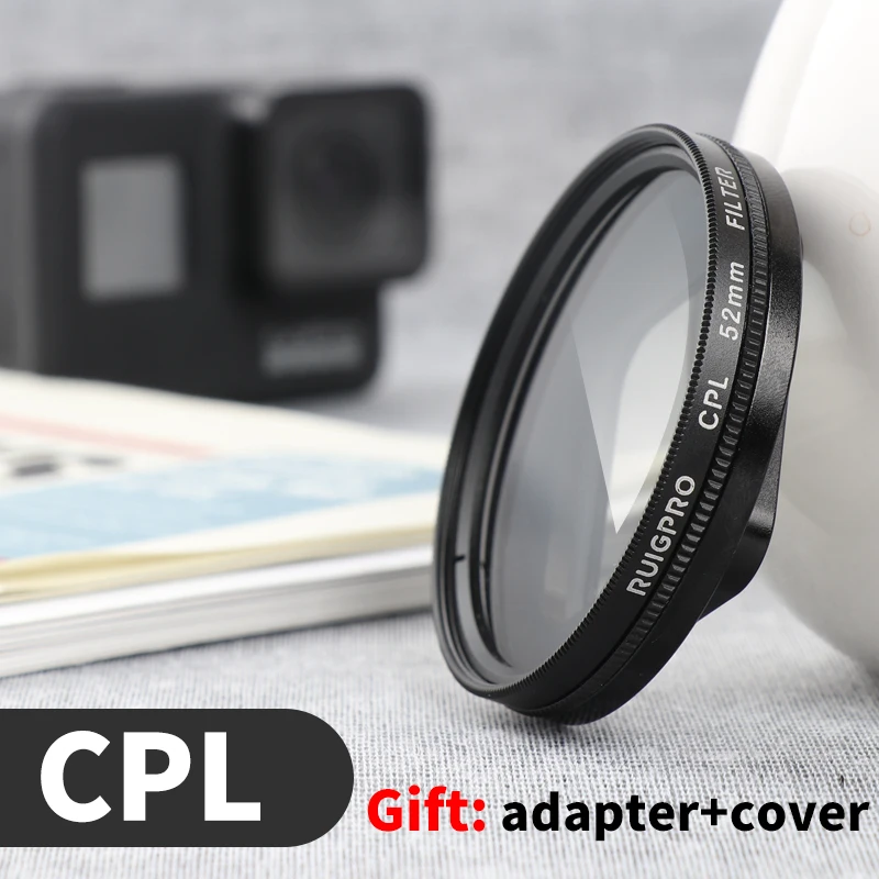 CPL set Фильтр для камеры Алюминиевый адаптер+ UV CPL красный ND4 макро фильтры+ крышка набор для GoPro Hero 5 6 7 черный аксессуары для оптического стекла - Цвет: CPL set