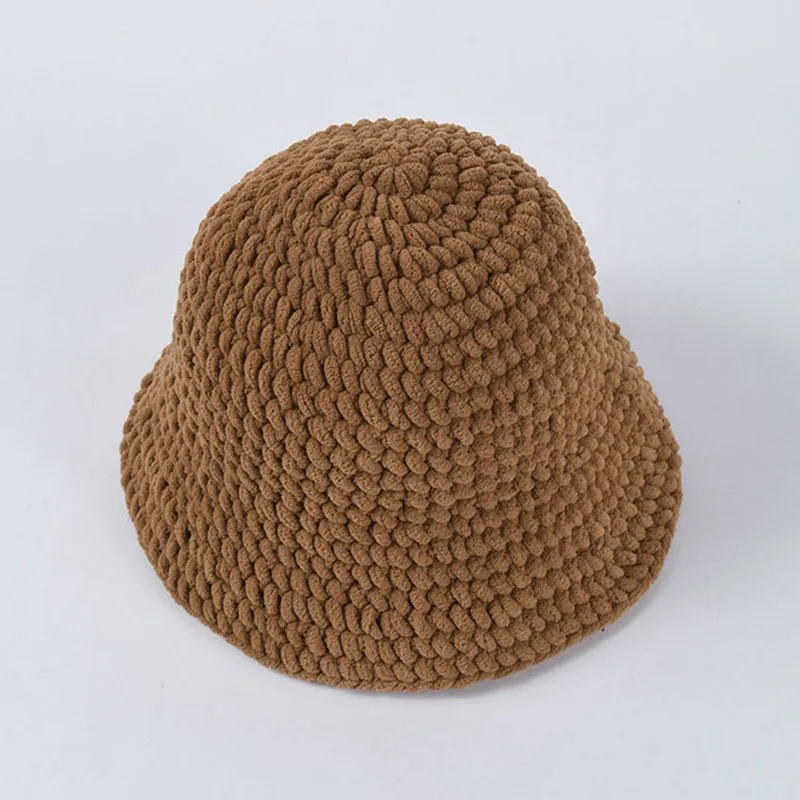 Фибоначчи, новинка, вязанные шапки-ведро, одноцветная плоская шляпа Боба для женщин и мужчин, Повседневная Панама, грубые линии, осенне-зимняя шапка