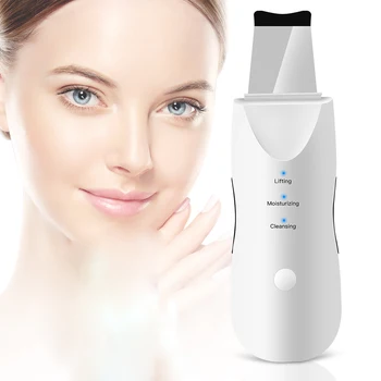 

Ultrasonic Skin Scrubber Deep Cleaning Face Scrubber Vibrating Facial Cleansing Skin Spatula Peeling Beauty Instrument Device