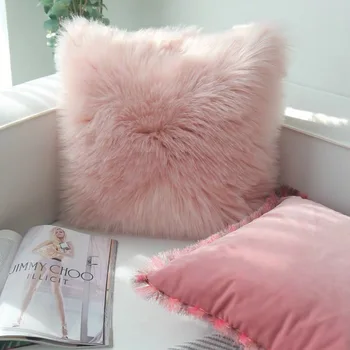 

Ins Style Decorative Pillows Cover Fluffy Soft Thicker Throw Pillows Hairy Cushion Cover Faux Fur Pillowcase Long Plush Cushion
