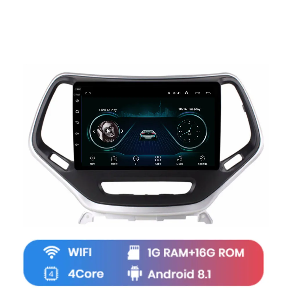 WIFI (1G 16G) 4G LTE Android 8,1 для JEEP Cherokee Мультимедиа стерео автомобильный dvd-плеер навигация gps радио - Цвет: WIFI (1G 16G)