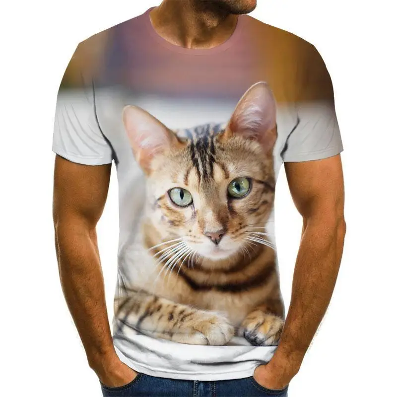 2021 summer new style 3D printing birds men's and women's casual T-shirt fashion trend young handsome T-shirt top