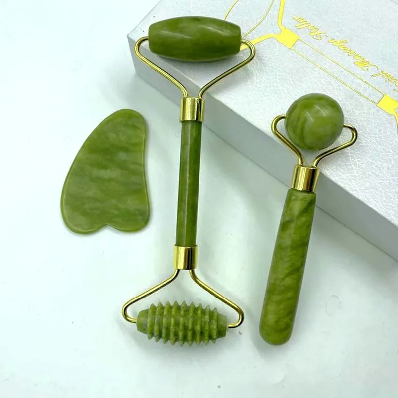 Нефритовый ролик-массажер для лица Gua Sha камень массажер тонкий лифтинг против