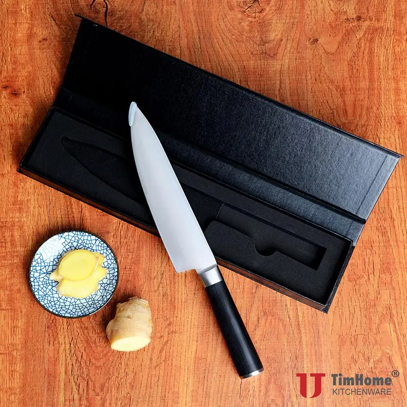 Ультра-острый профессиональный нож шеф-повара 8 дюймов из нержавеющей стали с деревянной ручкой японские кухонные ножи - Цвет: With Box