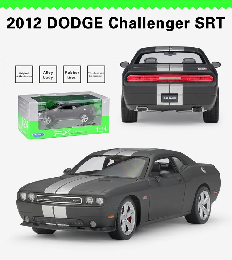 WELLY 1:24 Dodge Challenger SRT спортивный автомобиль моделирование сплав модель автомобиля ремесла украшение Коллекция игрушек инструменты подарок