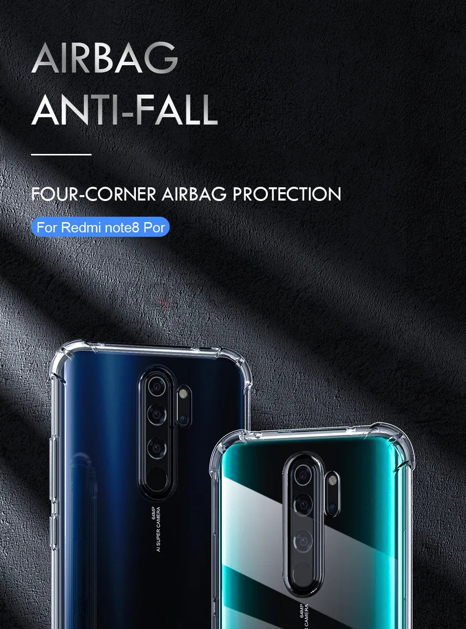 Для Xiaomi redmi Note 8 7 5 Чехол Силиконовый противоударный redmi Note 7 8 5 Pro прозрачный защитный чехол для Xiomi redmi 7 чехол s
