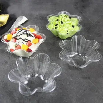

100-Piece Disposable Ice Cream Bowls Clear Plastic 8.8 oz Ice Cream Containers Snacks Candy Cup