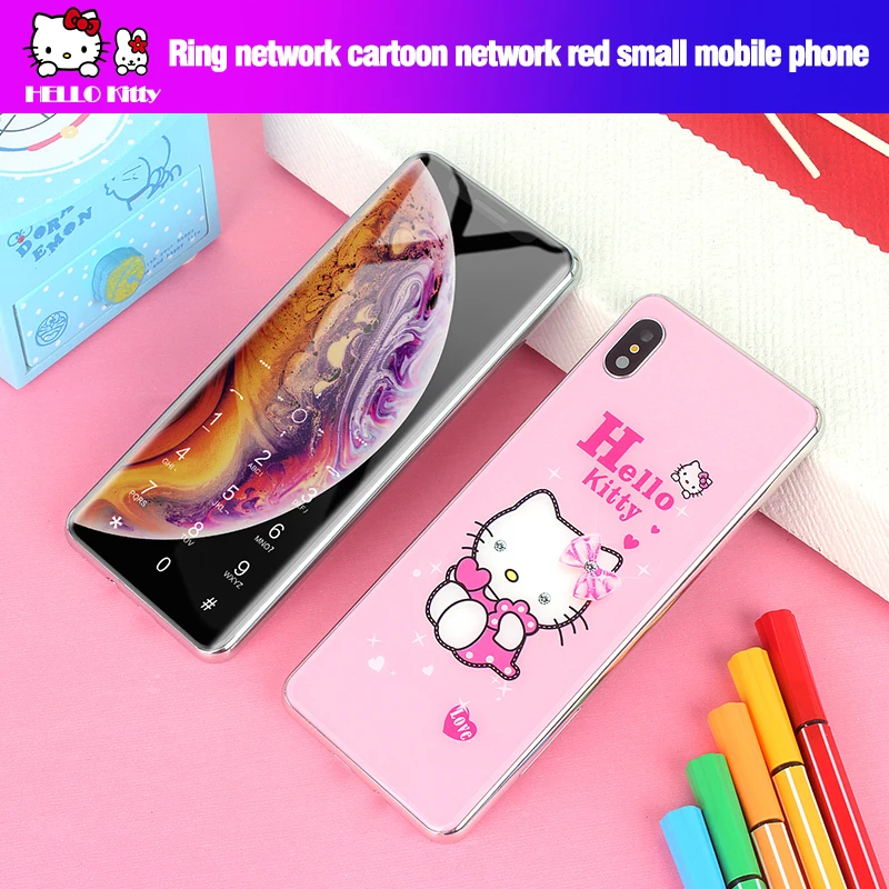 Hello Kitty Роскошный милый телефон для девочек 2," мультяшный мобильный телефон MP3 FM Bluetooth разблокированный детский дешевый мобильный телефон H-Mobile
