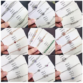 

Summer new micro inlaid zircon bracelet mixed batch of real gold plated color swan jewelry