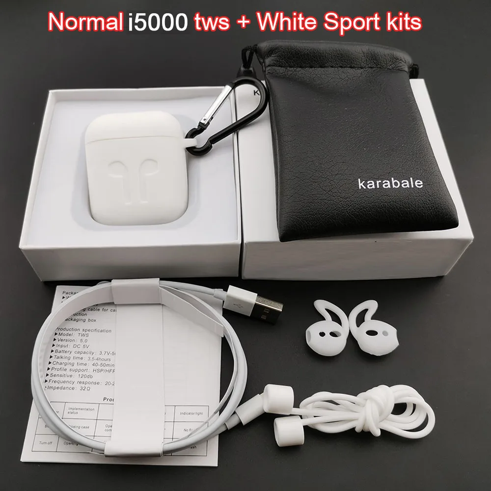 I5000 Tws Air 2 1:1 беспроводной Bluetooth наушники Smart sensor 1536D 8D Super Bass PK H1 чип i30 i200 i500 i9000 TWS - Цвет: Normal White kit
