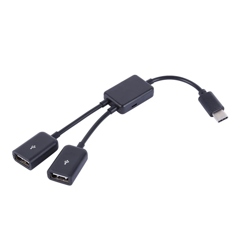 USB 2,0 Женский OTG кабель для зарядки 2 15 см usb type C 3,1 штекер в DualPort концентратор с кабелями 1-3 шнура или Y сплиттер кабели