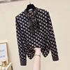 Low Price Blouses Shirts Chiffon Luxury-Design Tops Letter Long-Sleeves Fashion Women's Bow A3790 4001358458963