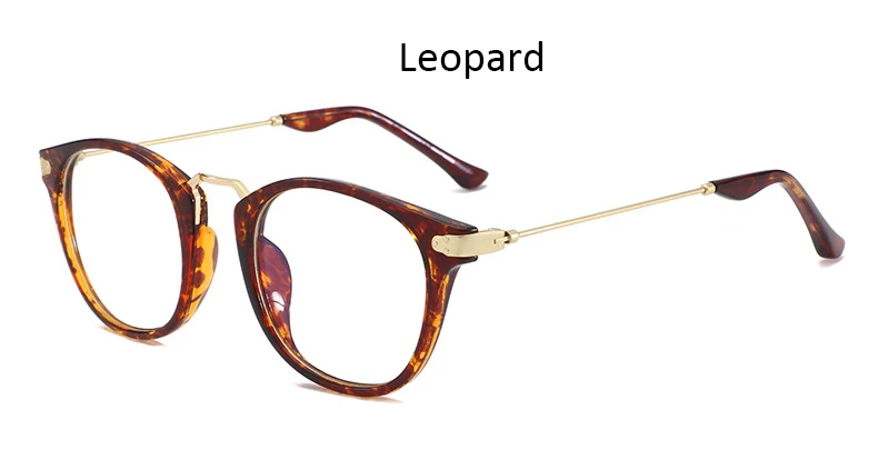 Leopard Clear Винтажные голубые световые очки, оправа для очков женские квадратные оптические очки оправа круглые очки Ретро прозрачные женские очки - Цвет оправы: Leopard Clear
