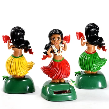 

Solar Power Shaking Head Toy Car Ornaments Hawaii Girl Hula Decompression Dolls Dashborad Decoration Auto Interior Accessories