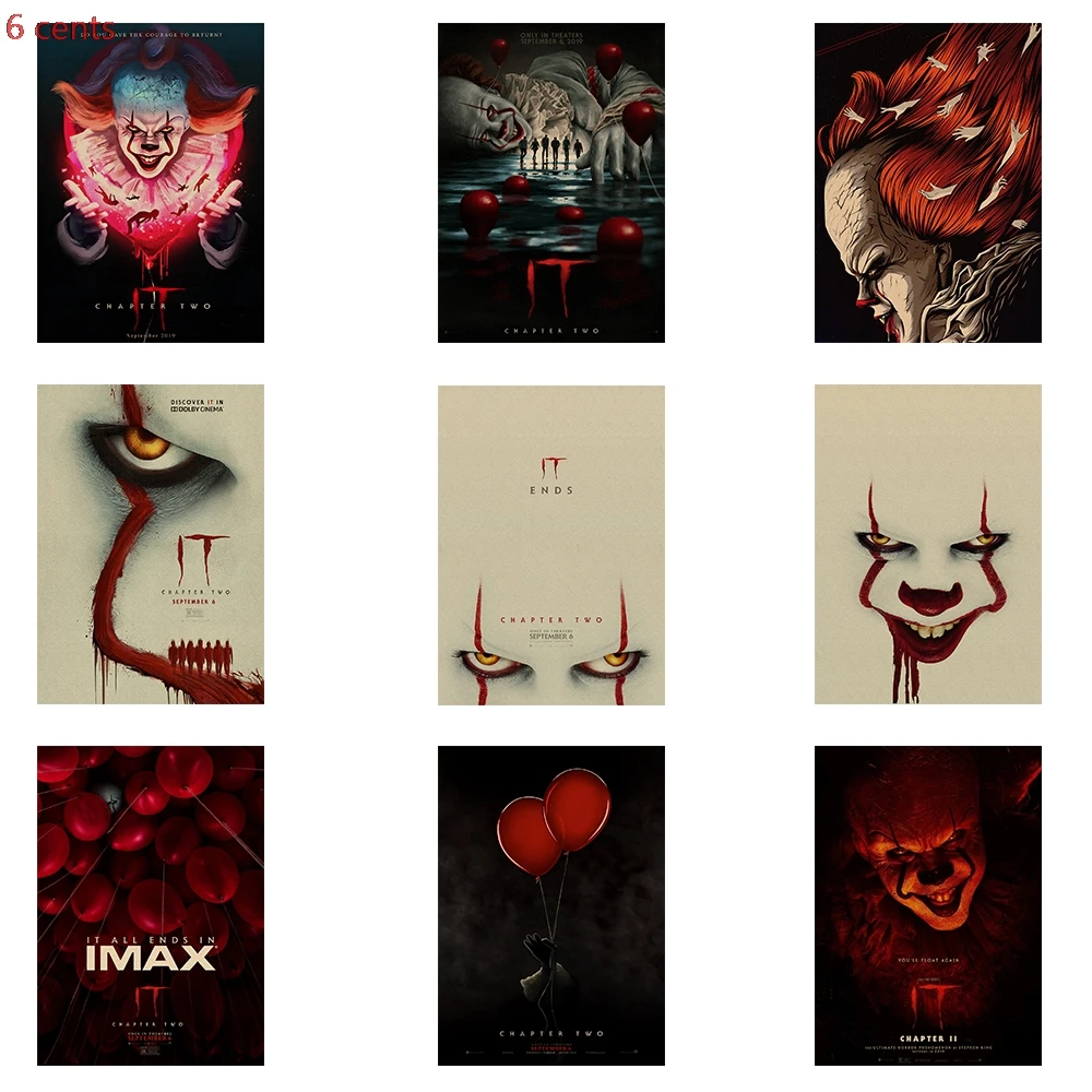 装飾的な壁紙のポスター ホラー映画の第2章 クラフト紙のポスター レトロなポスター 装飾的なウォールステッカー Aliexpress ホーム ガーデン