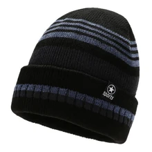 Удобные зимние вязаные шапки-бини унисекс с манжетами, Повседневные шапки с подкладкой из плотного флиса в стиле хип-хоп с черепом, вязаный берет, шапки Pro