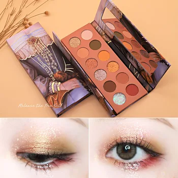 

12 Color Eyeshadow Palette Waterproof Matte Glitter Oil Painting European Nobility Style Eye Shadow MP789