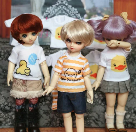 1/6 масштаб BJD Кукла одежда милый принт футболка для BJD/SD аксессуары BB YOSD. В комплект не входят кукла, обувь, парик и другие A0880