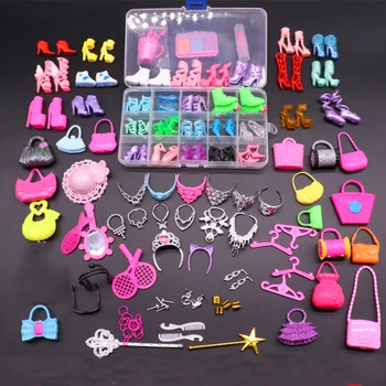 

Dollhouse Shoes Kids Pretend Role Play Toys Wedding Dress For Dolls Bag Dolls House Miniature Accessories Lot Baby Girl Gift