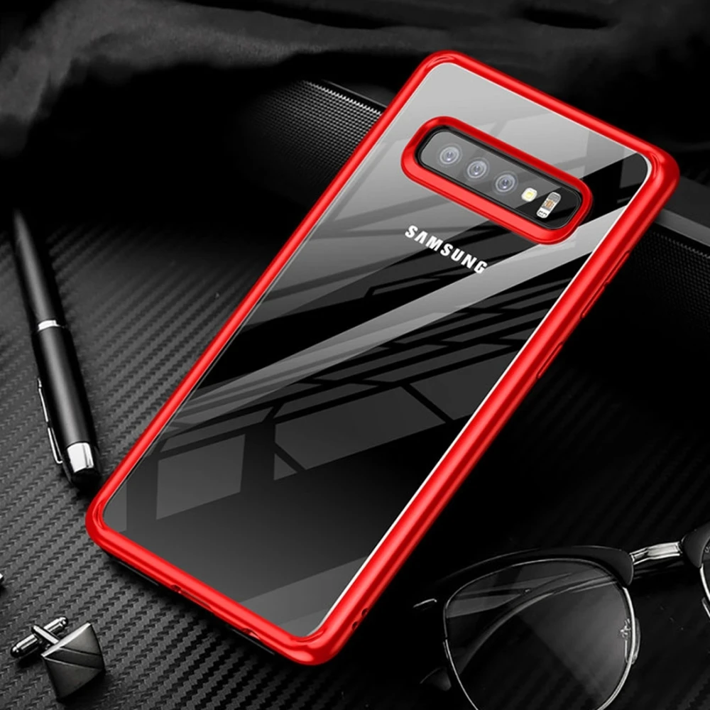 TOTU полный защитный чехол для S10 Plus чехол для samsung S10 Plus чехол для телефона закаленное стекло крышка для samsung Galaxy S10 Plus - Цвет: Красный