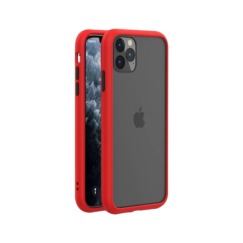 Red-Black SUAIOCE Anti-Shock Armor Case For iPhone 11 Pro Max X XS Max XR Transparent Back Cover For iPhone 7 8 Plus Luxury Silicone Case - Color: Red-Black