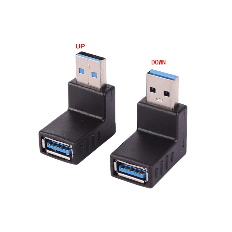 EDAL USB 3,0 л форма конвертер, usb-адаптер 3,0 мужчин и женщин угол 90 градусов Plug Up Down Дизайн для портативных ПК - Цвет: Черный