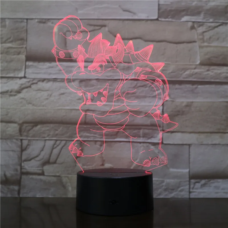 Динозавры животное 3D оригинальная Ночная подсветка Иллюзия светодиодный ночник с usb-кабелем День рождения Рождество вечеринка подарок