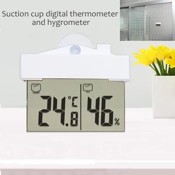 

1 set Suction cup type digital hygrometer household multi-functional electronic hygrometer Digital Indoor Thermometer