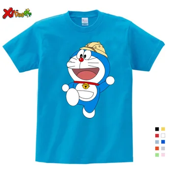 

New Doraemon T Shirt Children Japan Anime T-shirt Summer Short Sleeve Cotton Doraemon T Shirts Tops for Girl and Boy Tees