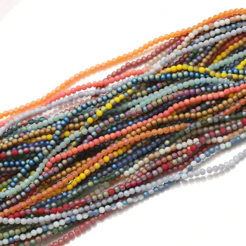 

740pcs Chinese Crystal Beads Wholesale 2MM Glass Spacer Round Beads Small Frosted Beads For DIY Making Jewelry Needlework